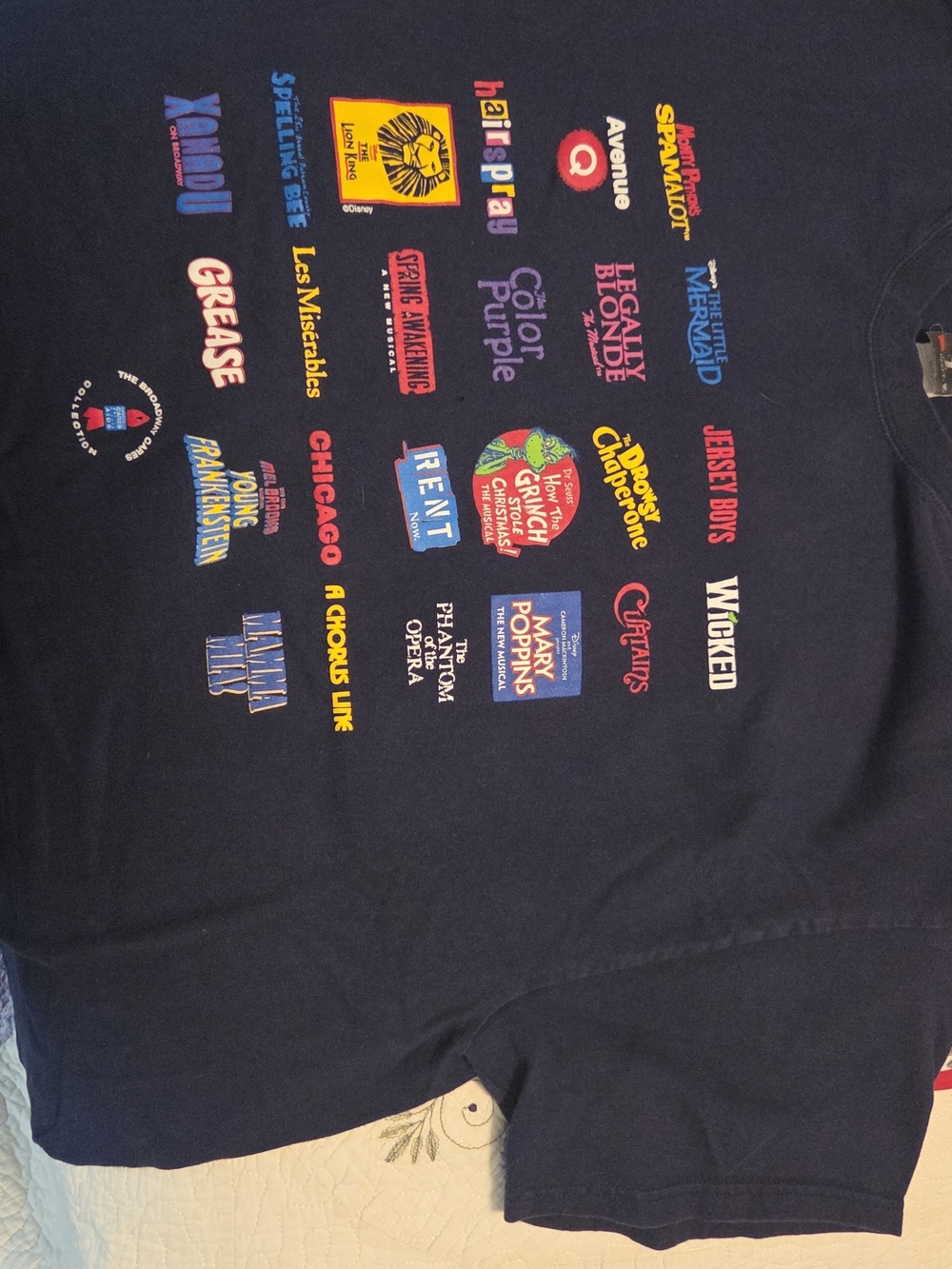 Broadway Musicals Graphic Tee for Kids - Navy